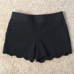 LOFT Black Scalloped Cut Dressy Shorts